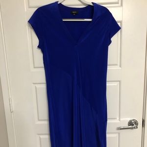 blue babaton silk dress - aritzia